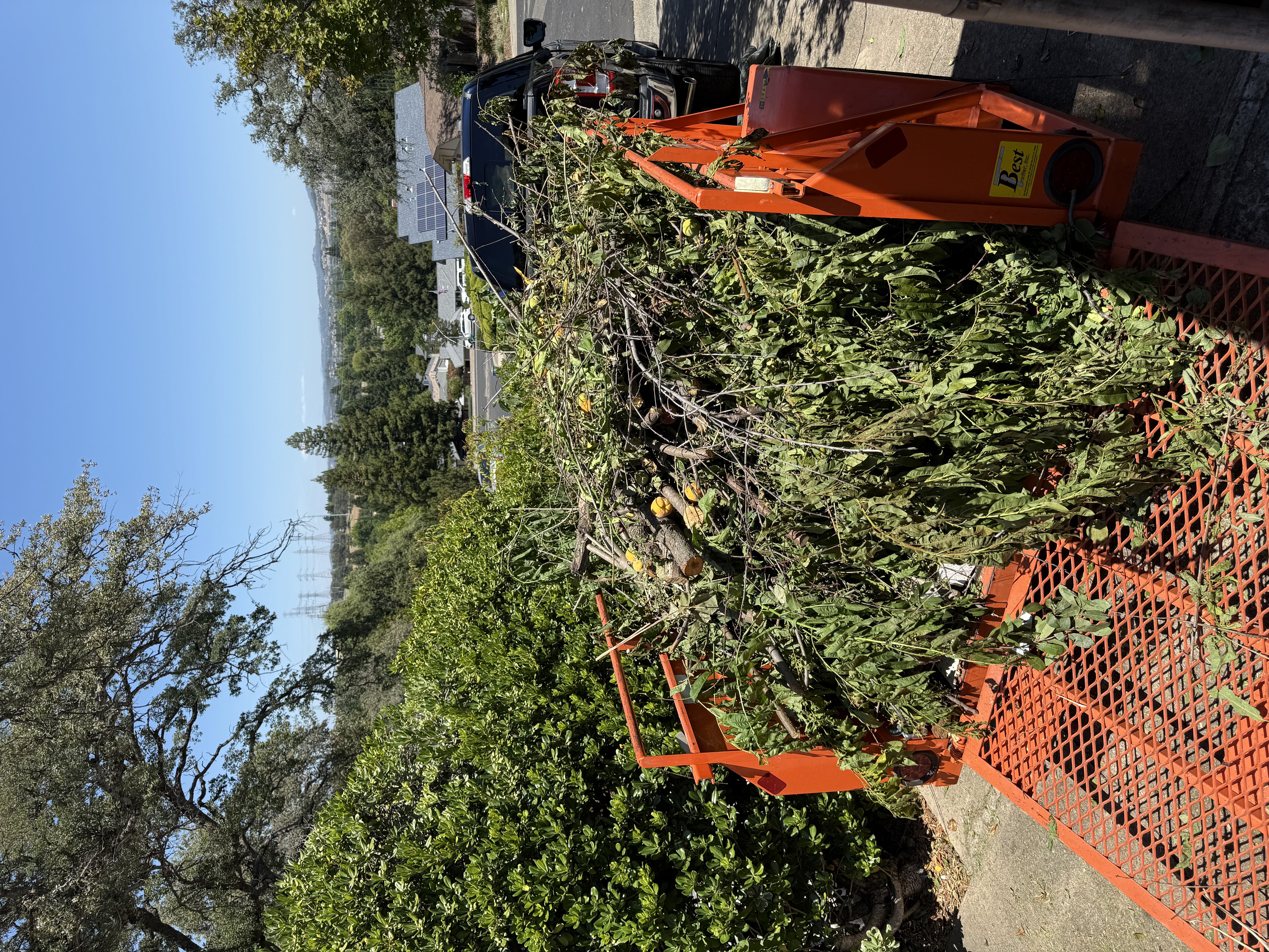 Trailer fully loaded with debris ready for haul-off